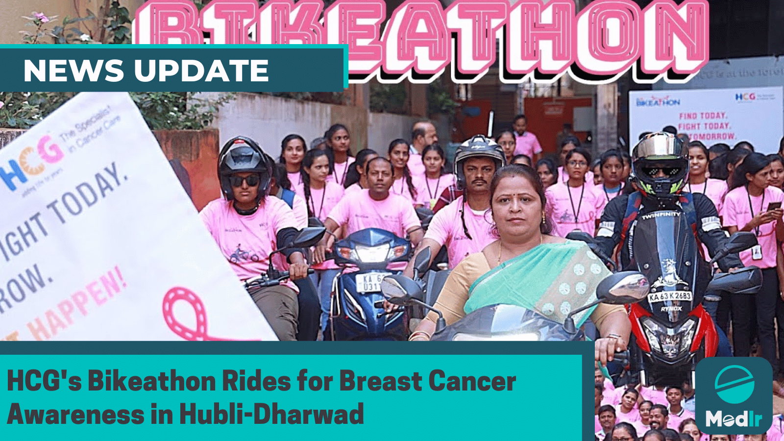 HCG's Bikeathon Rides for Breast Cancer Awareness in Hubli-Dharwad